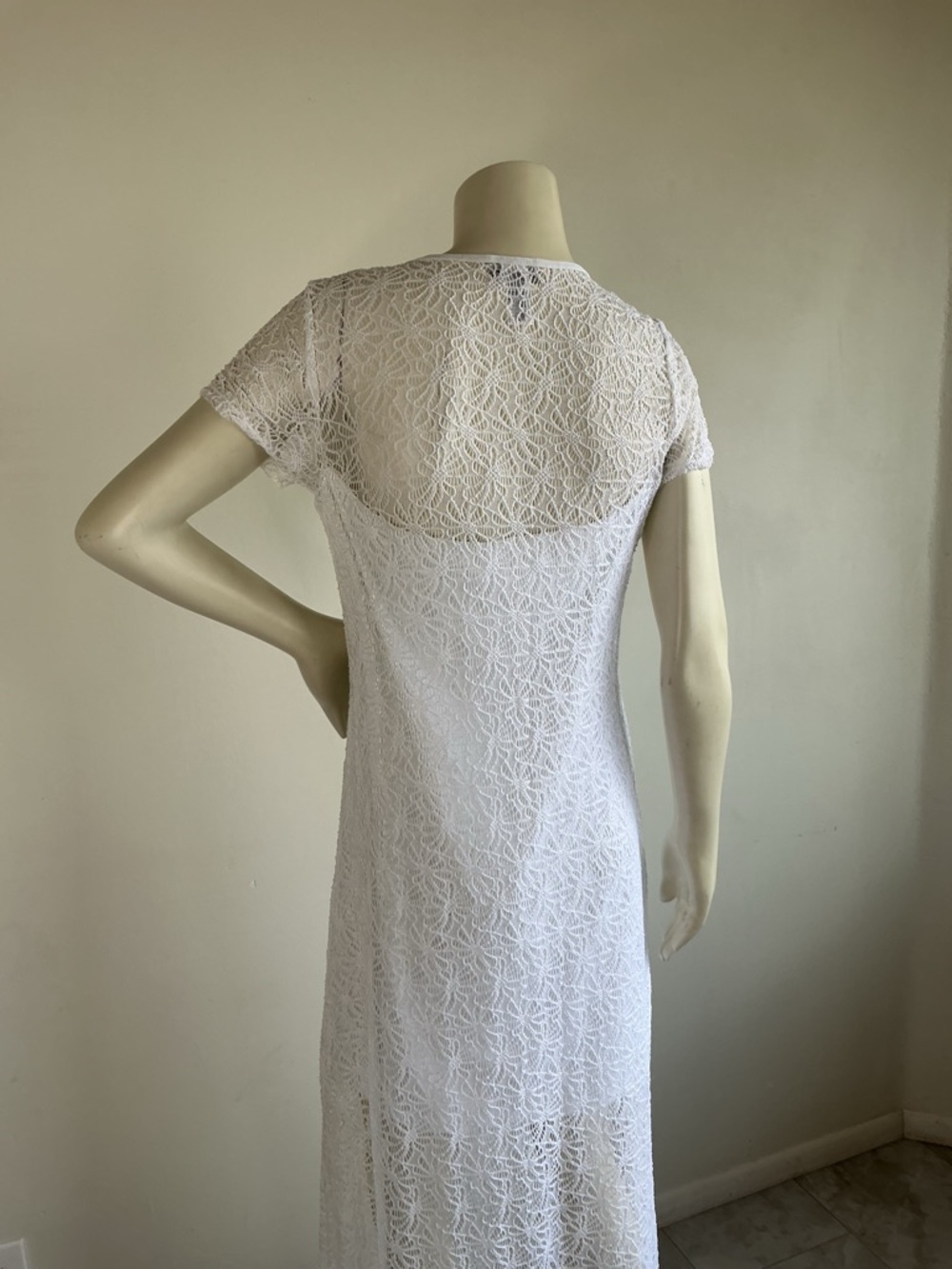White Lace Maxi Dress Tommy Bahama Women’s M Elegant Beach Resort Romantic Boho - Picture 3 of 10